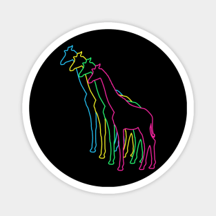 Giraffe 80s Neon Magnet